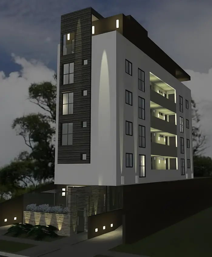 Projeto de revitalização com linguagem institucional e composição vertical marcada